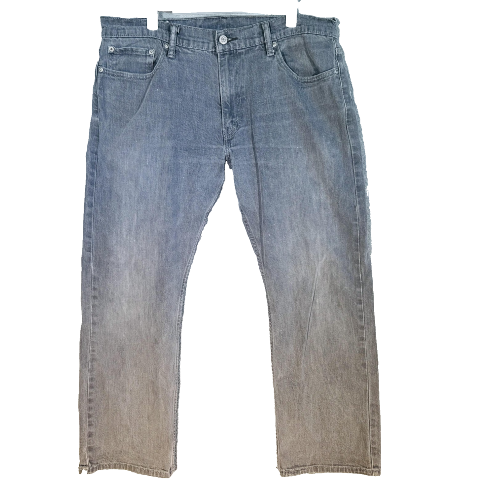 Levi’s Men’s Jeans 36x30 514 Gray Whiskered Straight Fit Stretch Denim Zip Fly